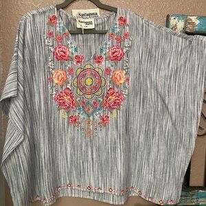 Savannah Jane Women's Embroidered Top - Multicolor